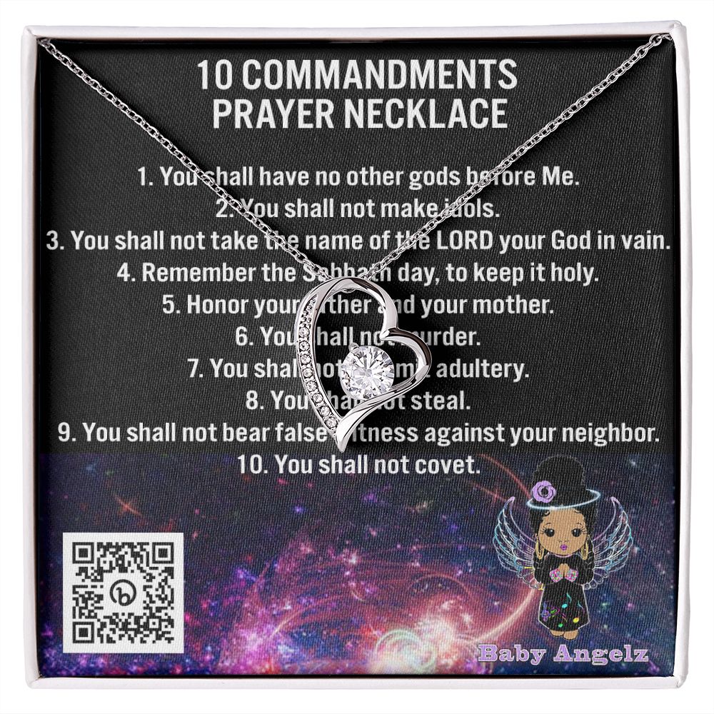 Baby Angel 10 Commandments Prayer Necklace