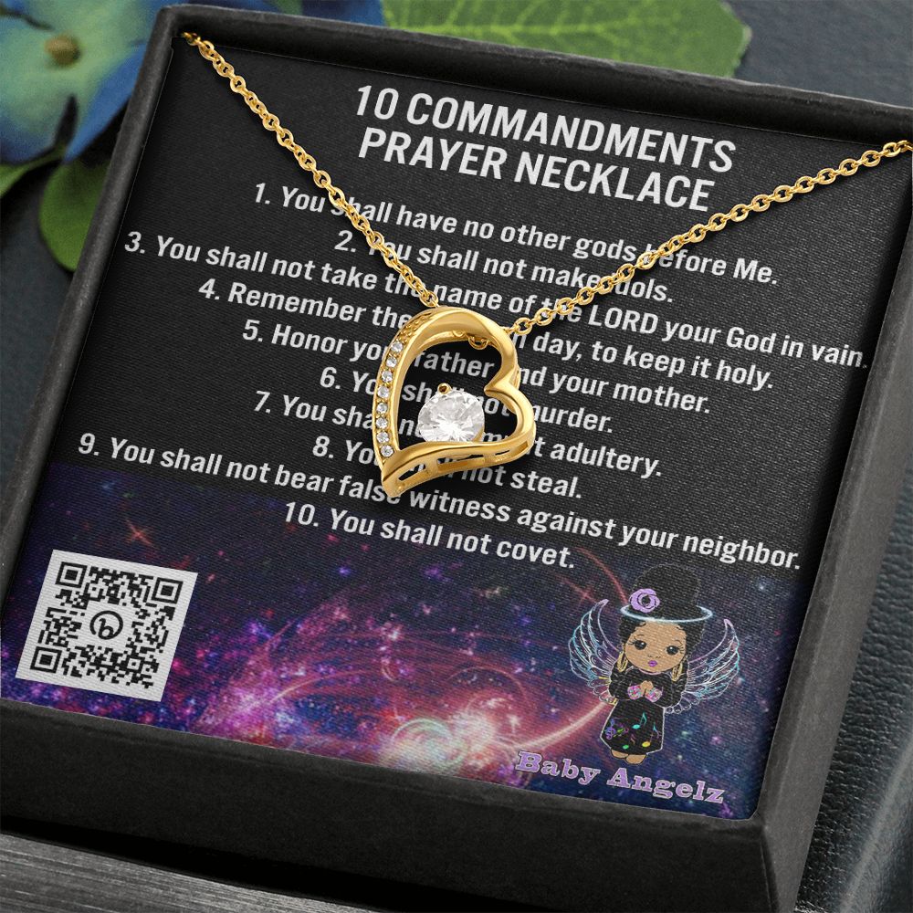 Baby Angel 10 Commandments Prayer Necklace