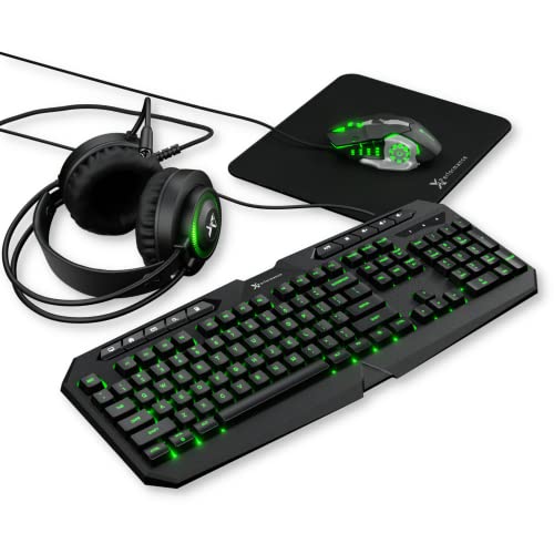 Gaming Keyboard, Headset, Mouse and Mouse Pad, X9 Performance 4 in 1 RGB Gaming Bundle Set Up to Game - Gaming Mouse and Keyboard Combo Kit Works with Xbox One, PS5, PS4