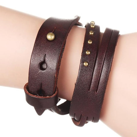 Leather Color Wrap Bracelet