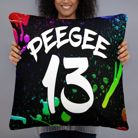 PeeGee13 Neon Space Drip Pillow