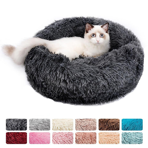 Round Plush Cat Bed